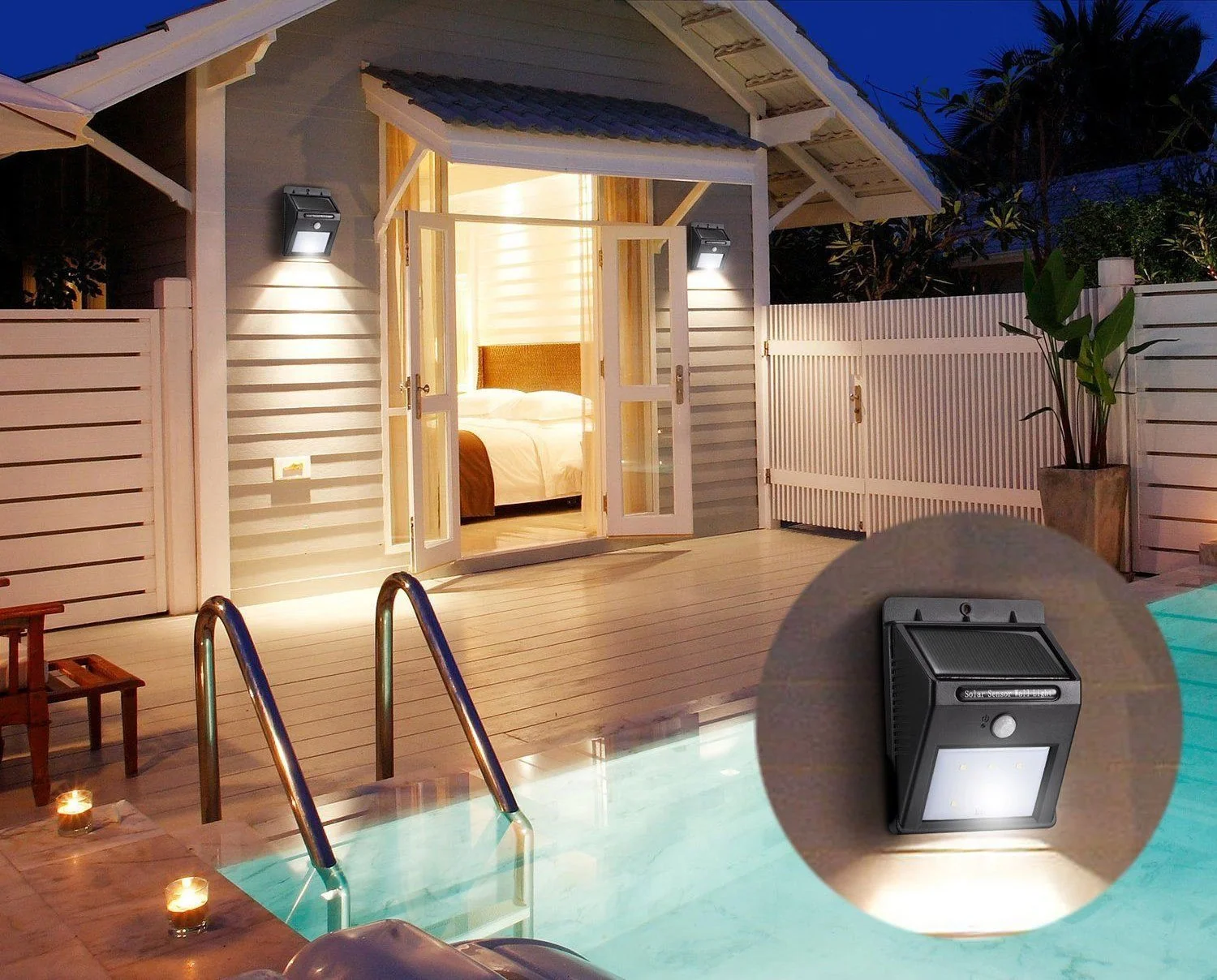 Solar-buitenlamp met bewegingssensor en 20 LED's