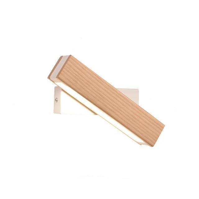 Vera Rotated LED Wall Lamp in Iron and Wood for Angled Lighting