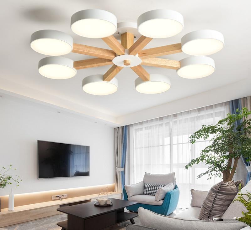 Modern Luxury Multi Stem Lamp Chandelier in Metal, Wood and Acrylic