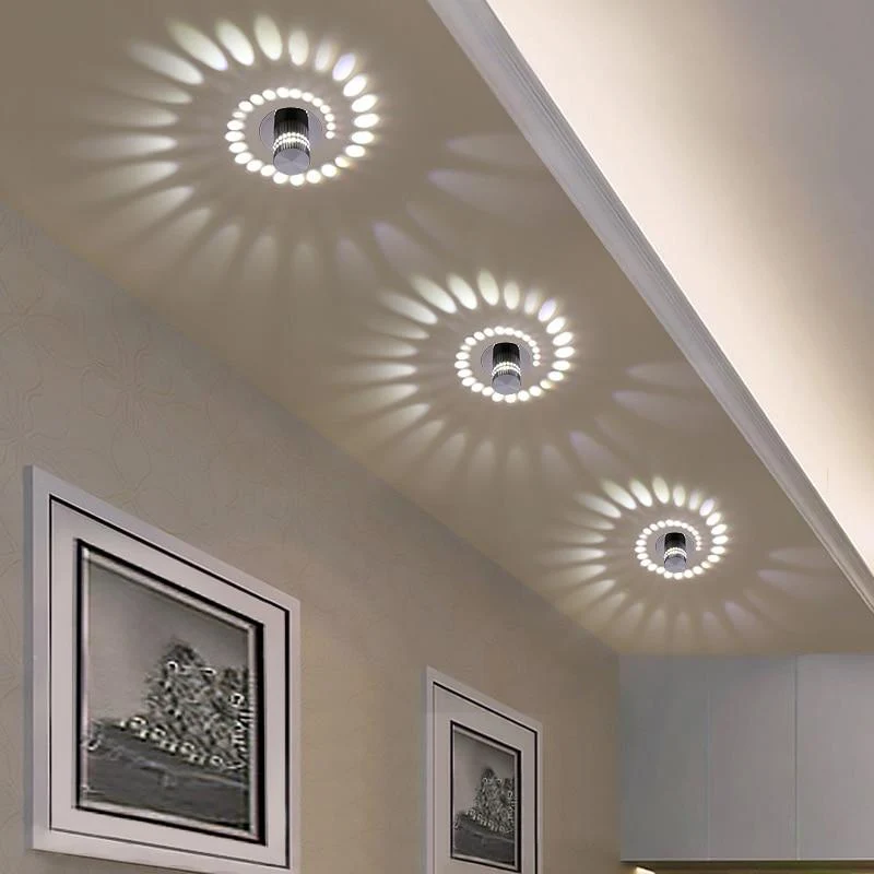 Modern Swirl LED Ceiling Light in Aluminum for Hallways and Bedrooms