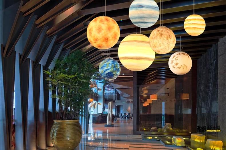 Milky Way Galaxy Pendant Lamp in Resin for Large Spaces
