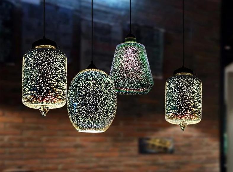 Lâmpada Suspensa Nórdica Moderna Nebula com Cúpula de Vidro Starlight