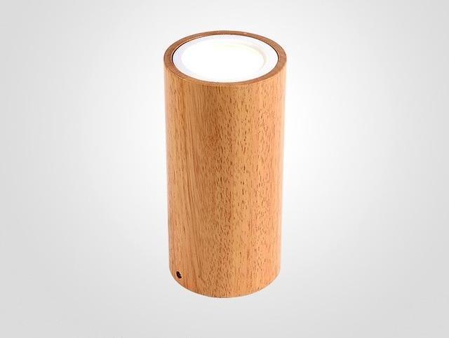 Nowoczesna skandynawska lampa sufitowa LED Dru, drewno i szkło
