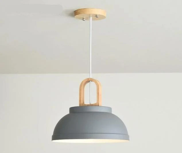 Buford Modern Nordic LED Hanging Pendant Lamp in Iron and Wood
