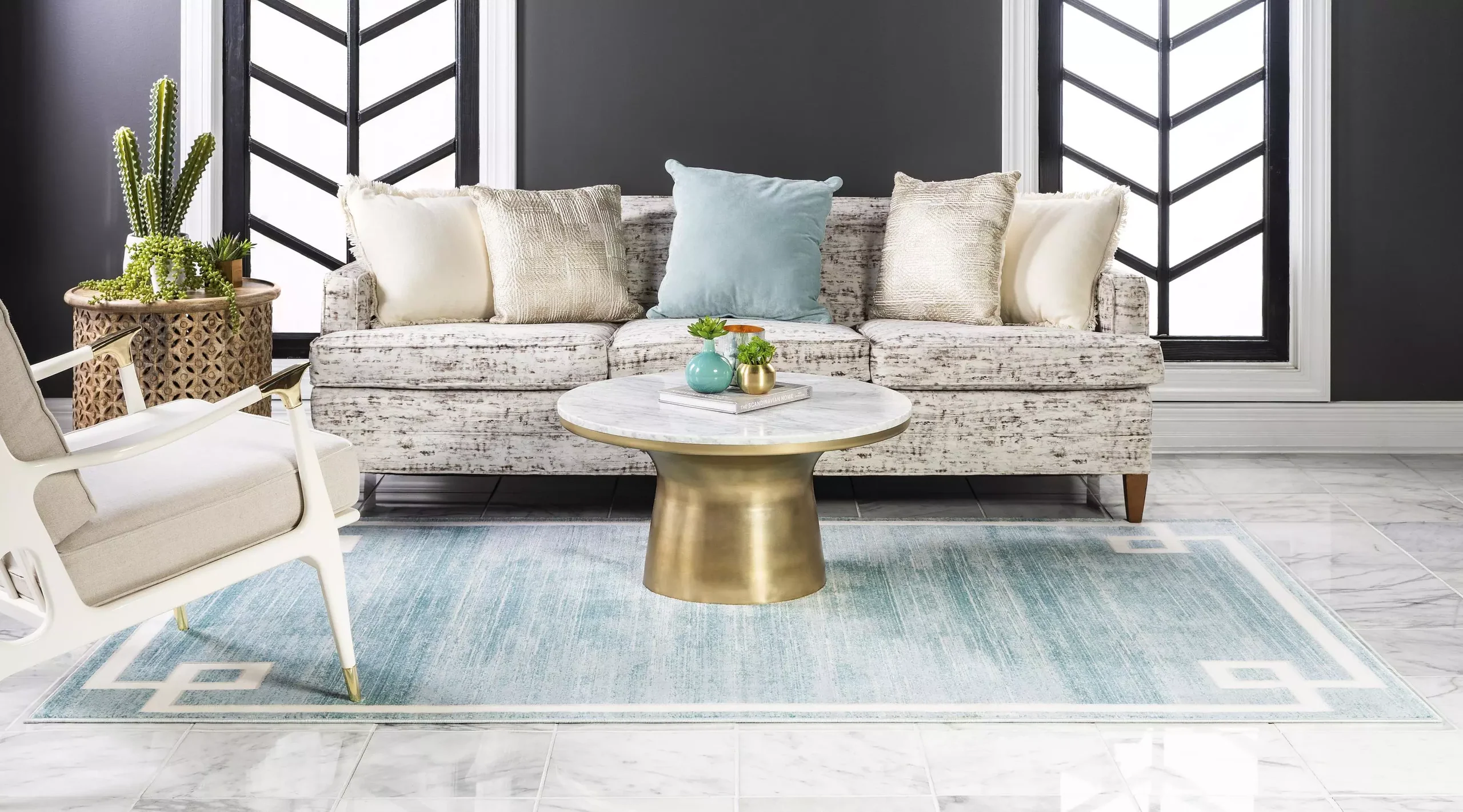 Dangelo Modern European Border Rug by Unique Loom