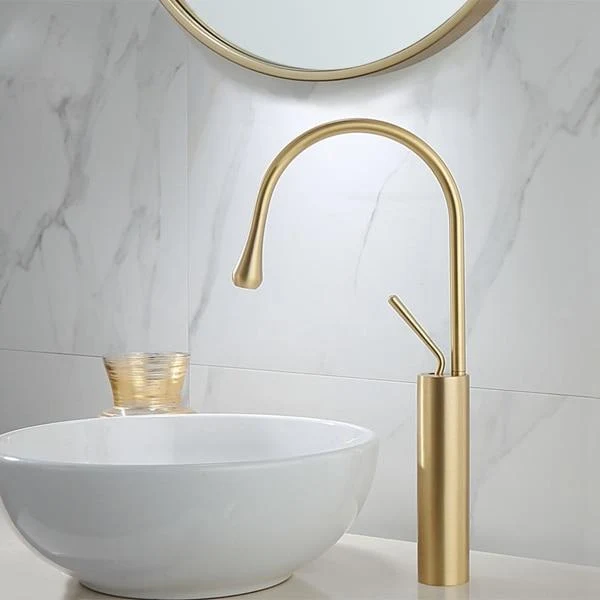 Raffeto Brass Crane Bathroom Faucet in 18 Inch and 15 Inch Heights