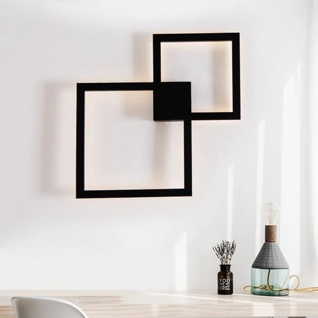 Rowley Square Modern Wall Lamp in Aluminum and Acrylic