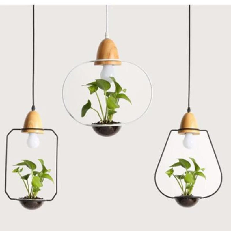 Zox Modern Nordic Iron Pendant Planter Lamp with 59 Inch Cable