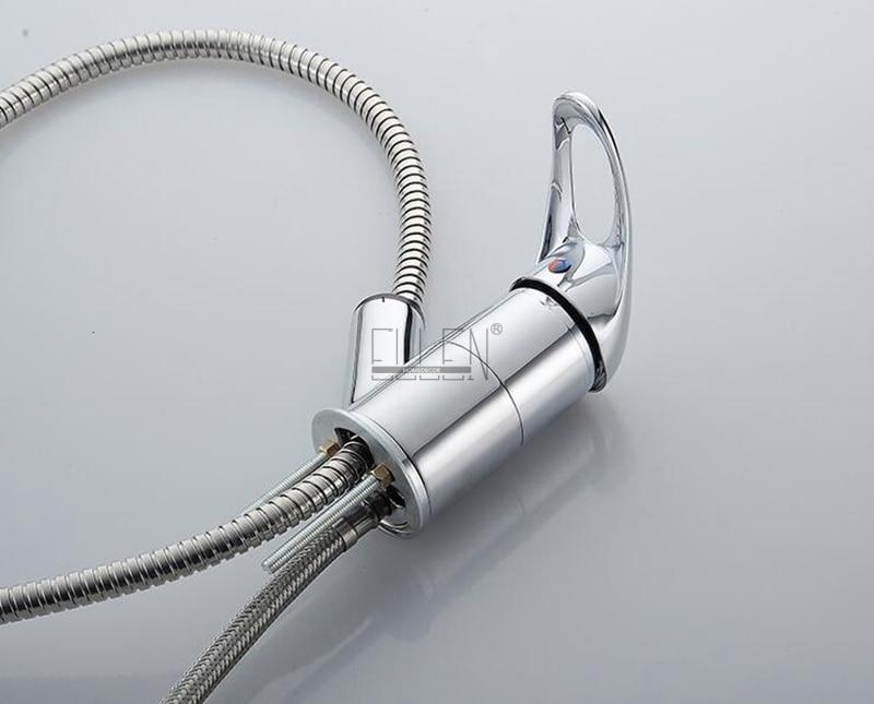 Torneira de Cozinha Monocomando com Bica Pull Out em Cobre para Bancada Ellis