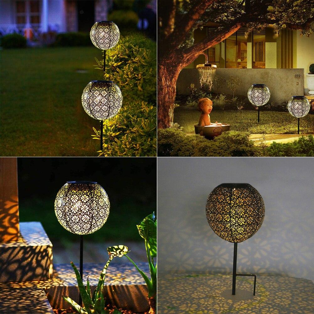 Jamila Solar Garden Shadow Cast Lantern with Iron Frame