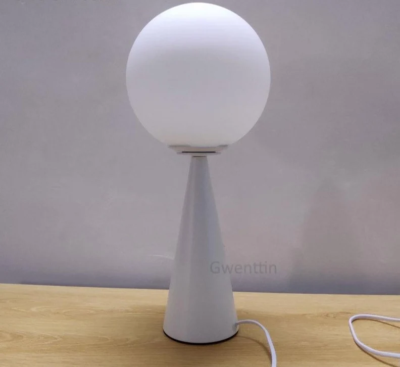 Quinn Cone Table Lamp in Metal and Glass, 19 Inch High