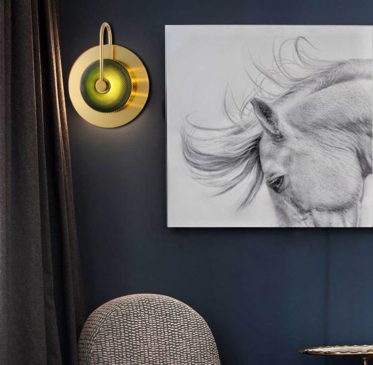 Wattle Circular Modern Art Deco Wall Lamp with LED Bulbs Included