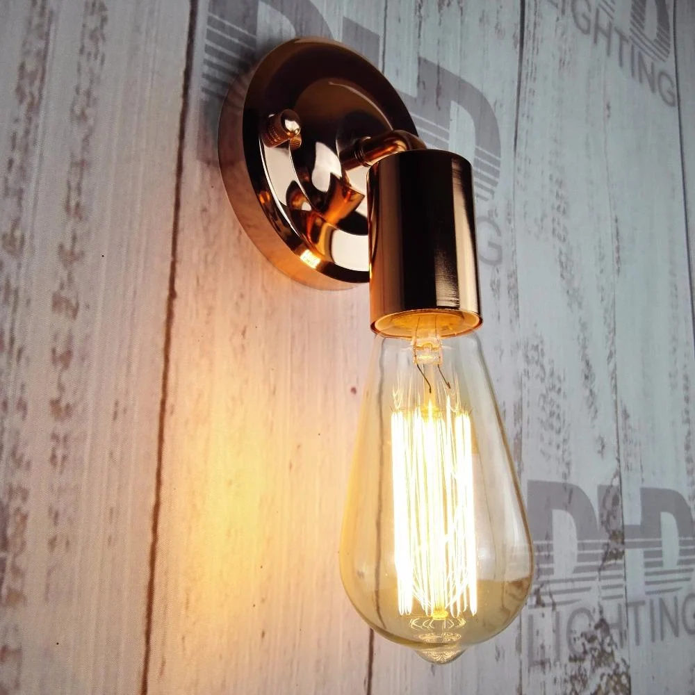 Joplin Retro Industrial Wall Lamp in Iron and Acrylic with Edison Bulb