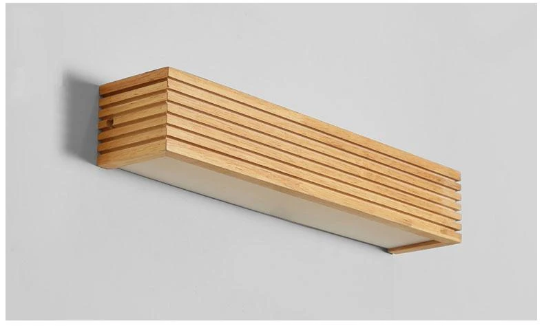 Statuto Modern Nordic Wooden Wall Lamp, 18 Inch LED Light