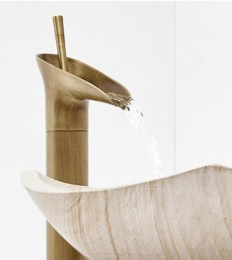 Luxury Oriental Waterfall Faucet in Premium Brass, Single Lever