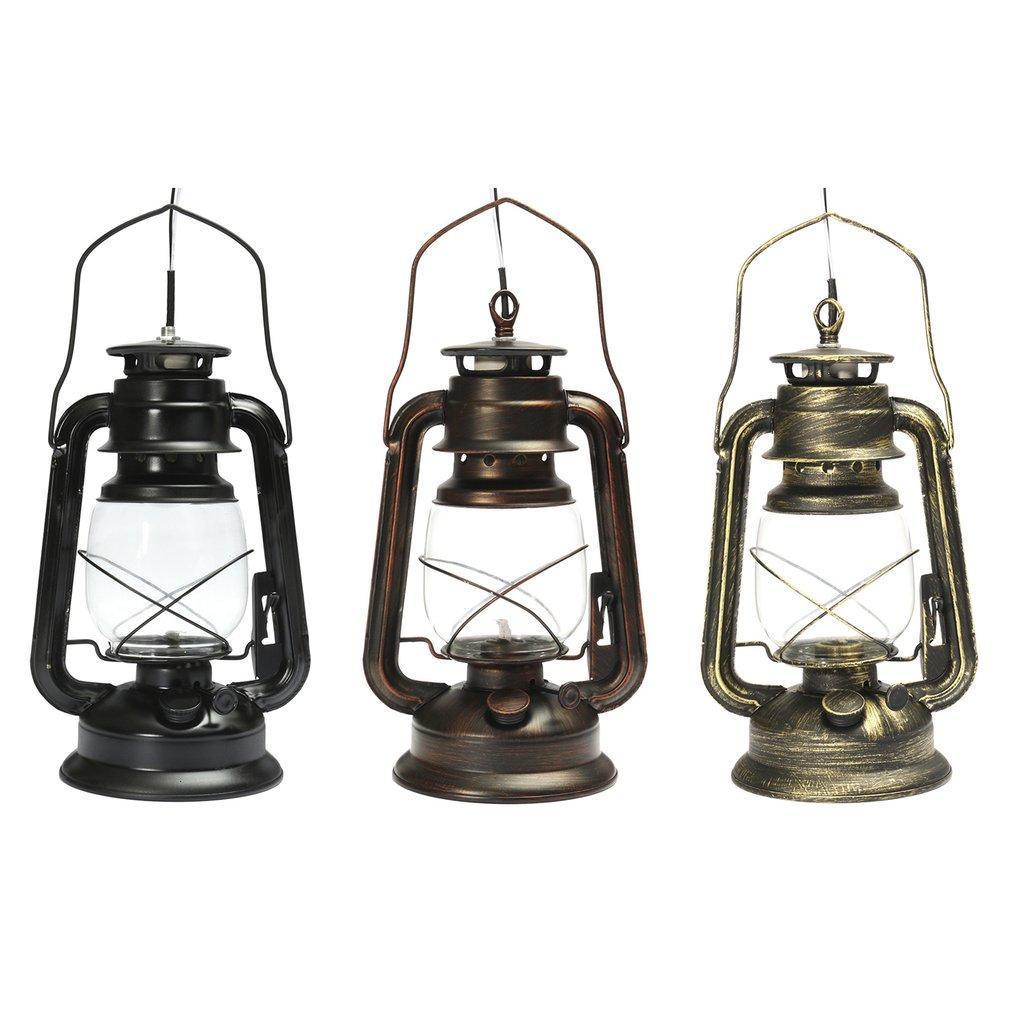 Vintage Lantern Style Wall Mount Lamp with LED Bulbs and Mounting Accessories