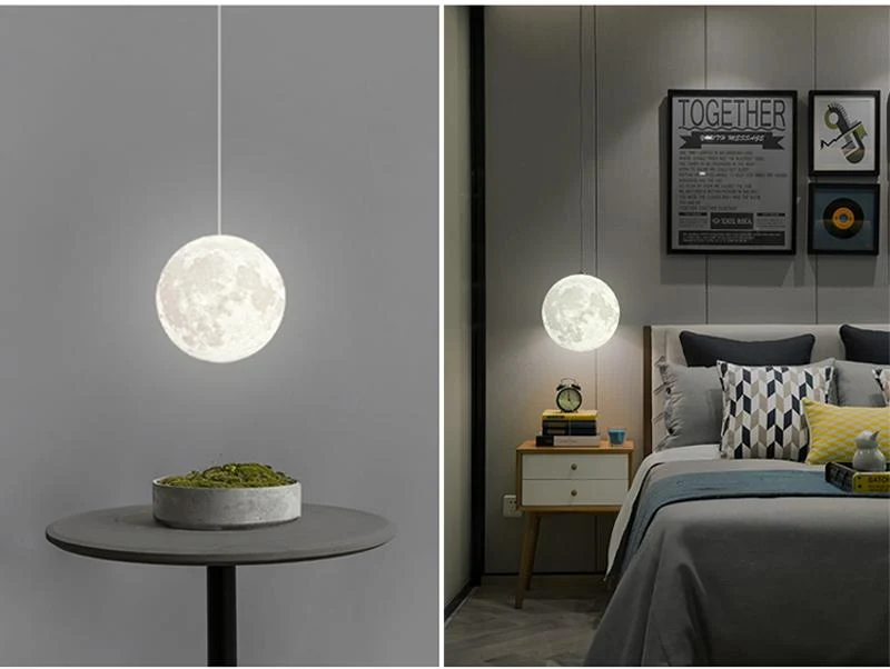Full Moon 3D Hanging Lamp with 39.4 Inch Cable