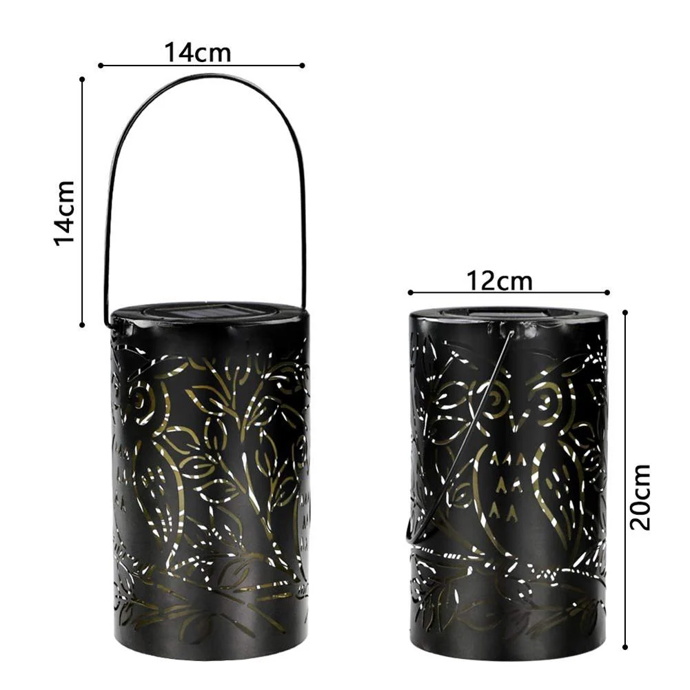 Omar Owl Shadow Cast Lantern in Iron and Plastic