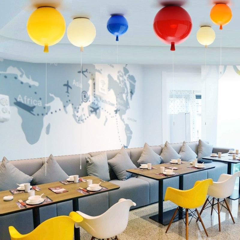 Globo Balloon Ceiling Light for Kids Rooms in Iron and Acrylic