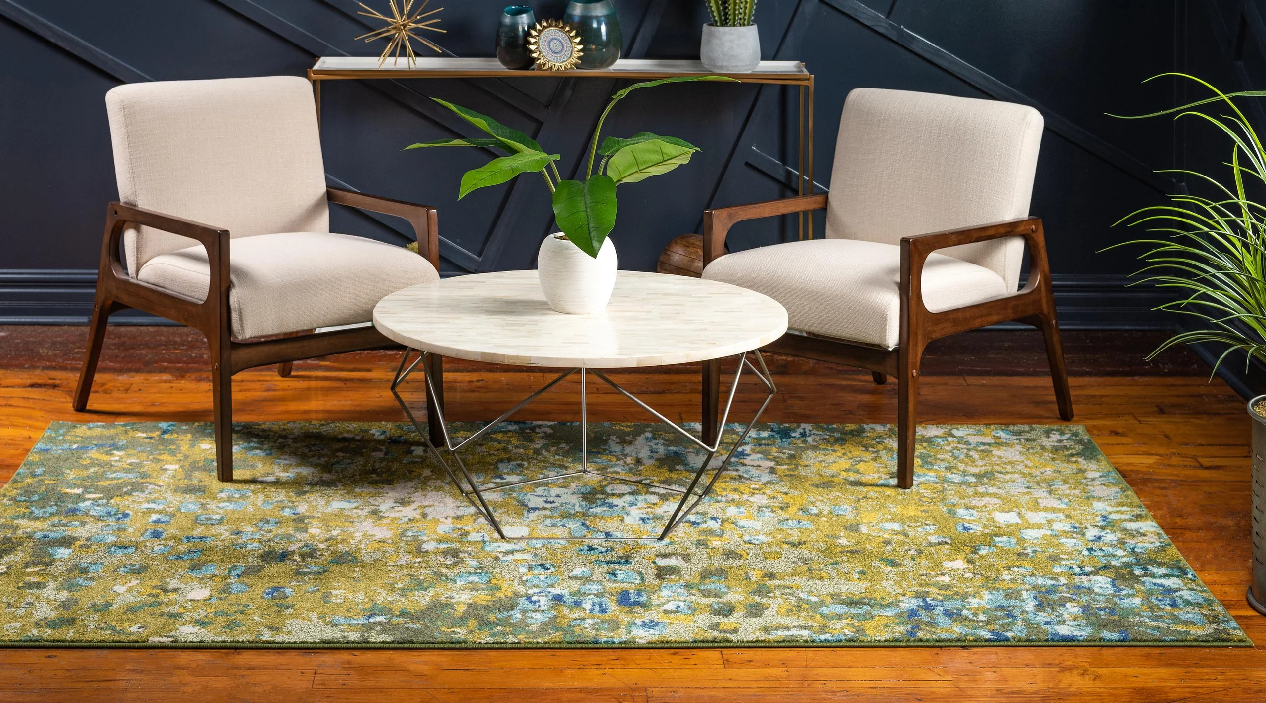 Alfombra moderna con patrón de color Blaise para hogar u oficina