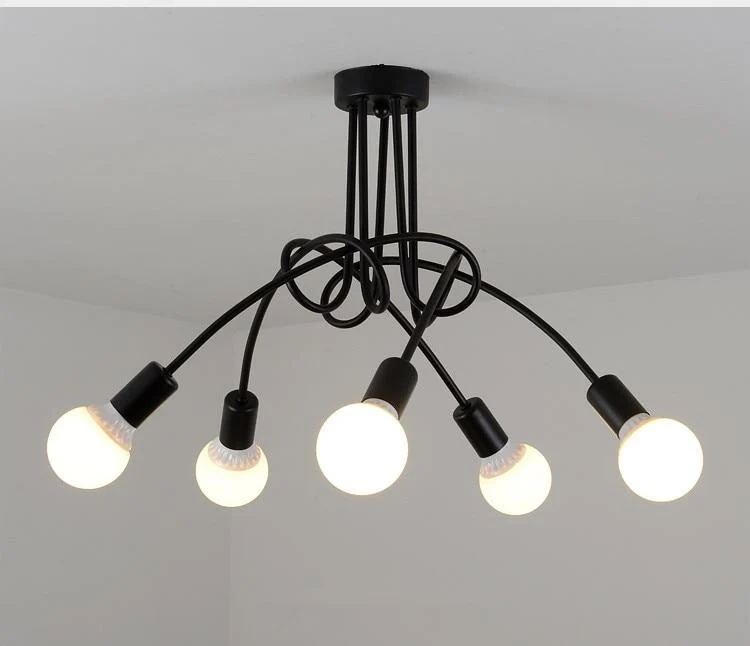 Moderne industriell loftlampe i metal, 47,2 inches lang