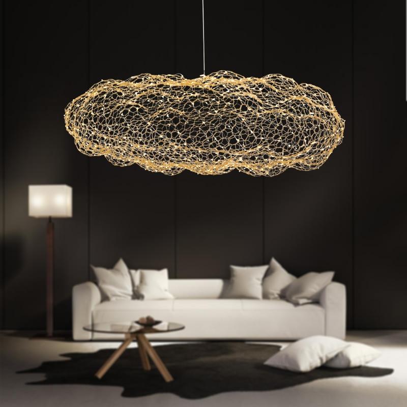 Amica Modern Art Deco Star Light Dotted Cloud Lamp in Hand-Molded Iron