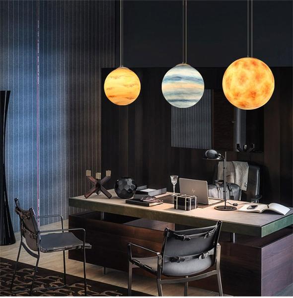 Milky Way Galaxy Pendant Lamp in Resin for Large Spaces
