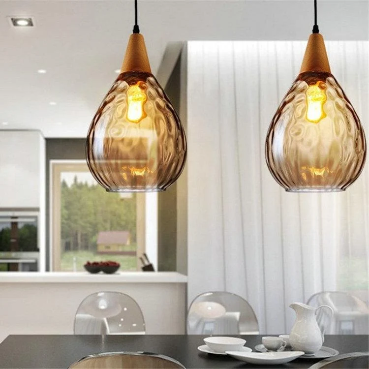 Sergia Modern Nordic Drop Glass Pendant Lamp with Adjustable Cable