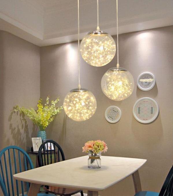 Levi LED Light String Pendant Lamp in Glass for Home and Bar
