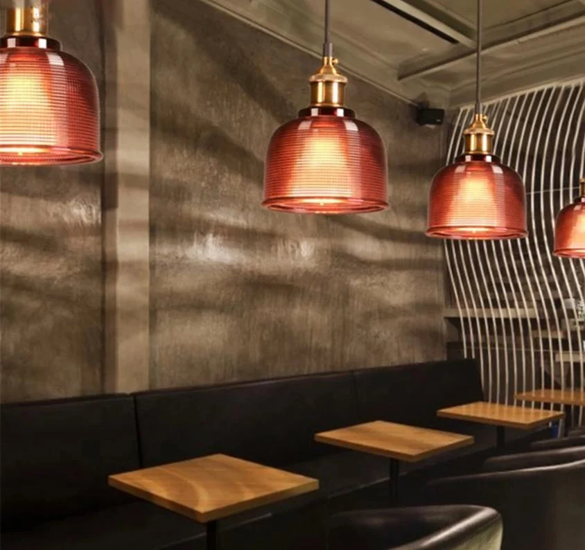 Sosie retro Europese hanglamp van gekleurd glas voor keuken en eetkamer