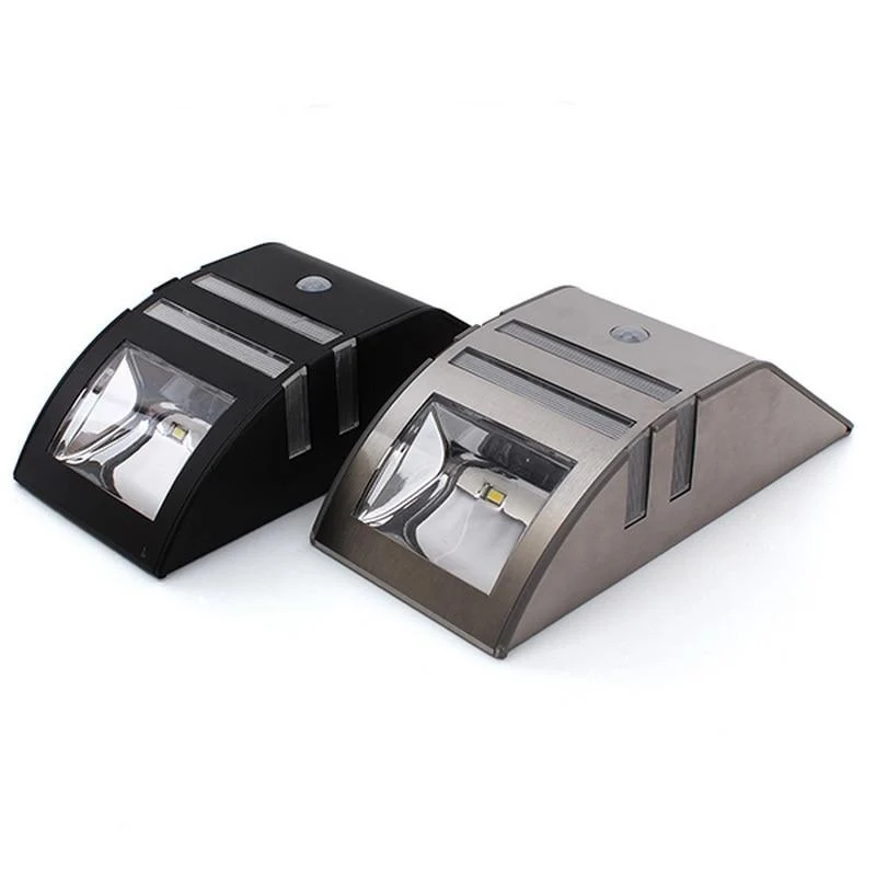 Outdoor Motion Sensor Solar Wall Lamp in Stainless Steel