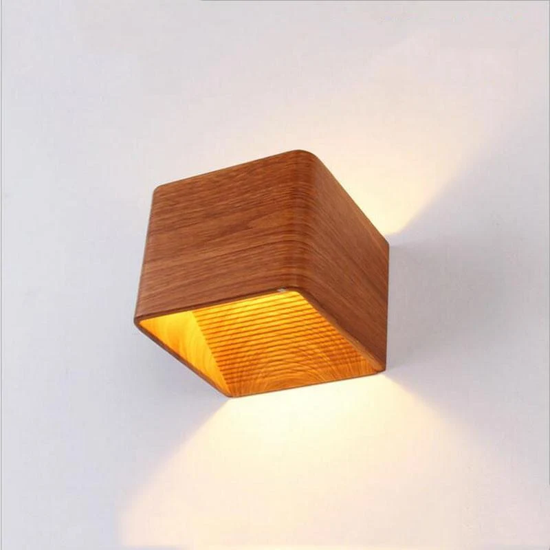 Modern LED Up Down Cube Wall Lamp in Aluminum and Acrylic