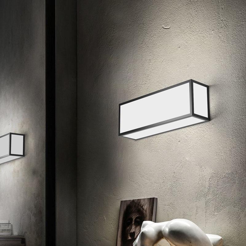 Ilumi Modern Rectangular LED Wall Lamp in Iron for Living Rooms