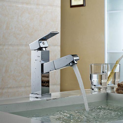 Square Crane Hose Extend Faucet in Premium Copper with Chrome Finish