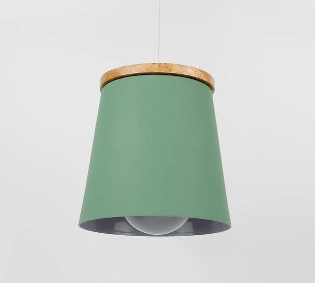 Modern Nordic Drop Down Lamp in Rubber Wood and Metal