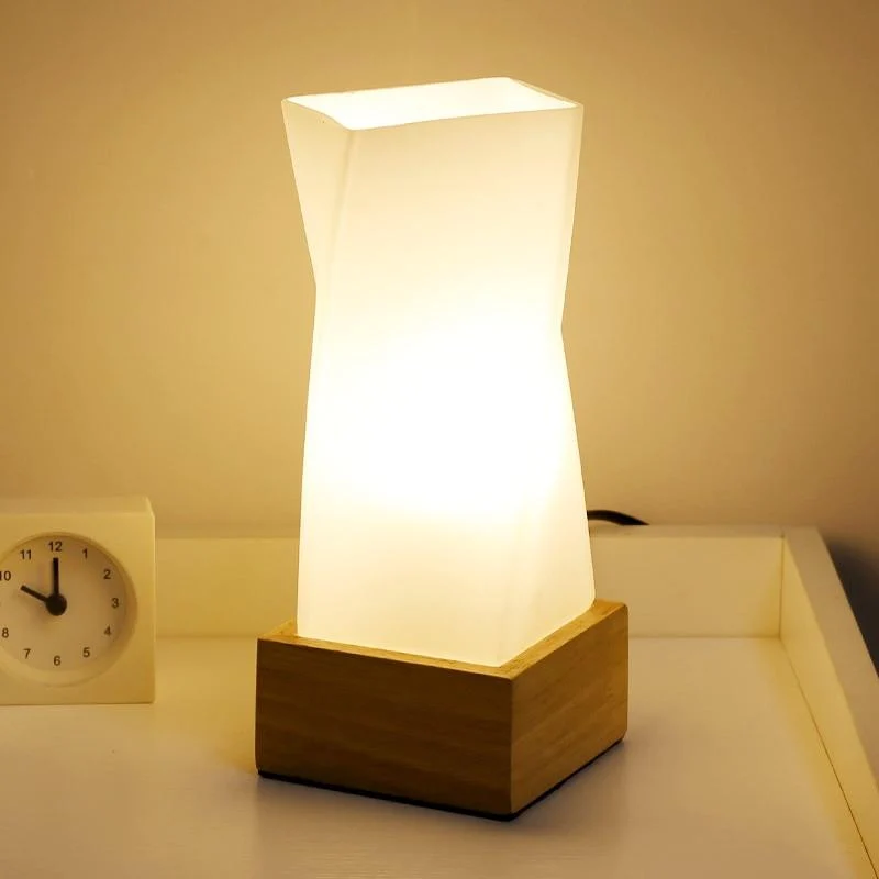 Lull moderne twist bureaulamp in hout, glas en keramiek