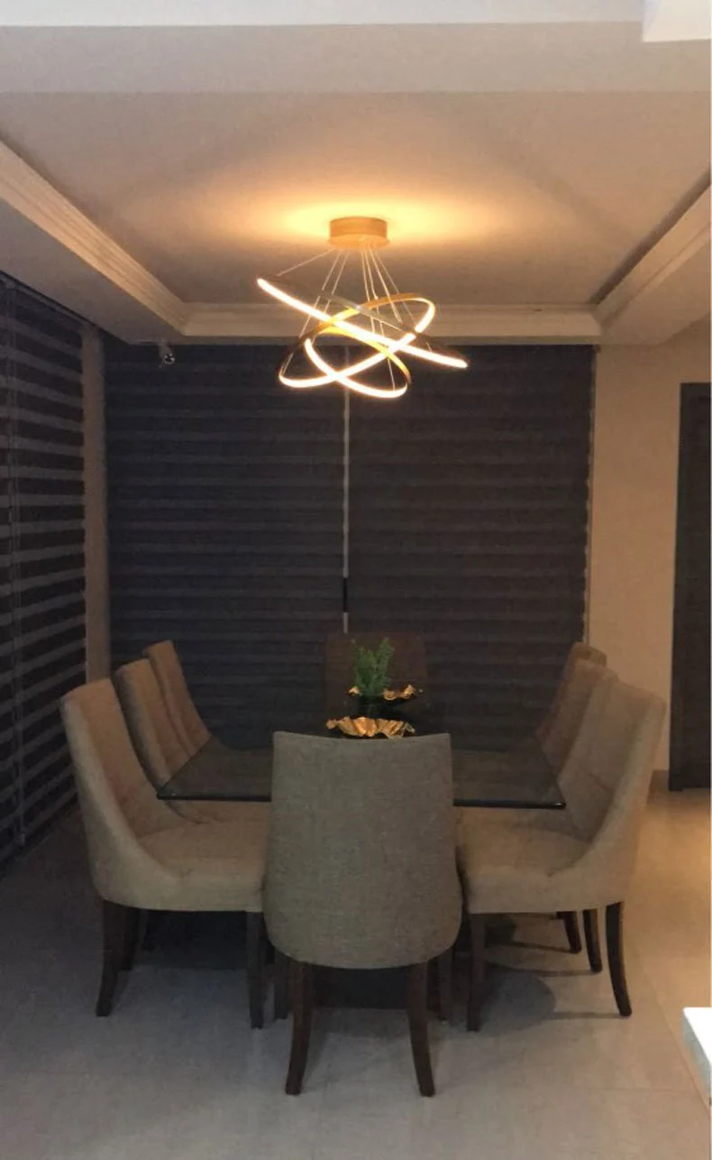 Indoor Modern Circular Ring Chandelier with Aluminum and Acrylic Frame