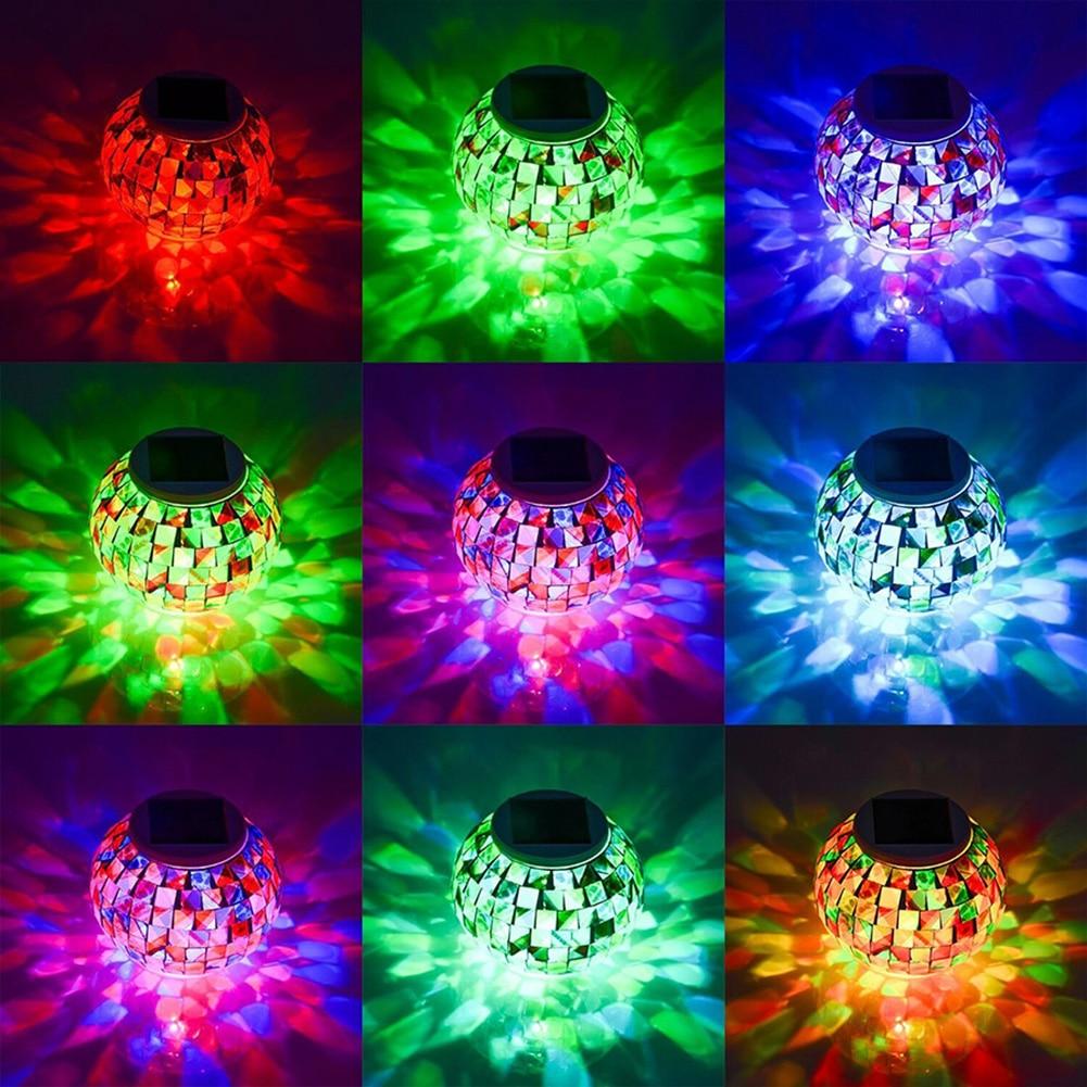Luz LED de jardín Mosaic en vidrio resistente con modo de cambio de color