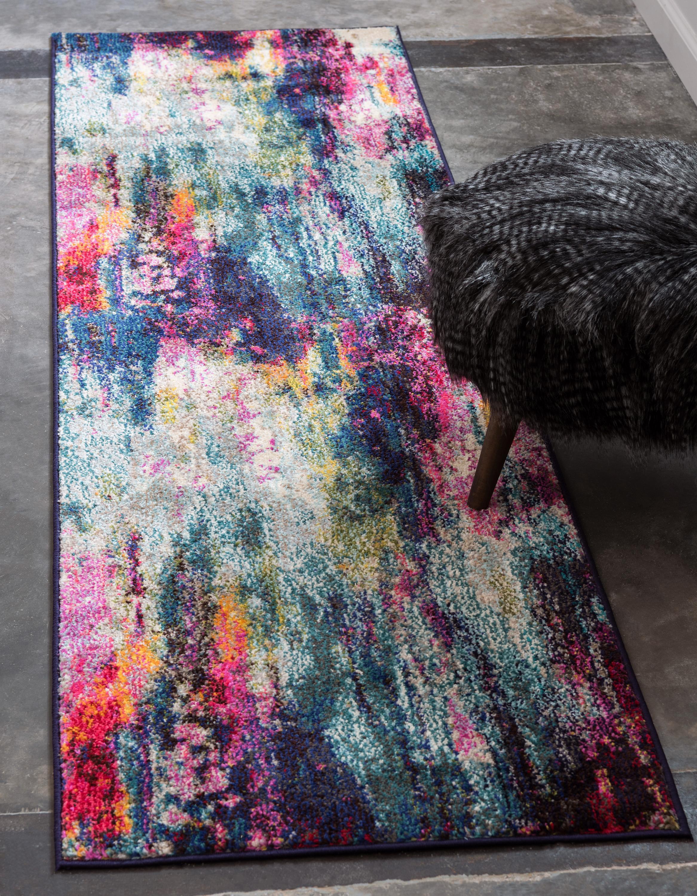 Corban Watercolor Purple Blend Area Rug by Unique Loom