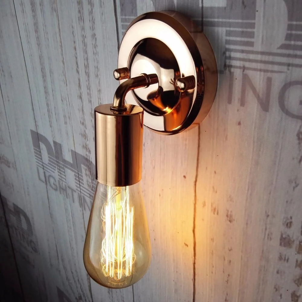 Joplin Retro Industrial Wall Lamp in Iron and Acrylic with Edison Bulb