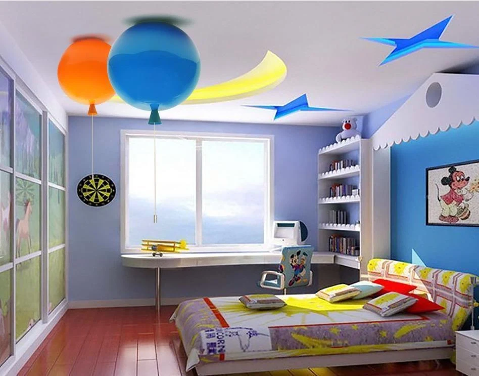 Lámpara de techo Globo Balloon de hierro y acrílico para habitaciones infantiles
