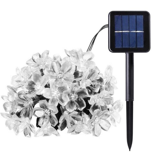 LED String Cherry Blossom Flowers for Garden Day and Night Display