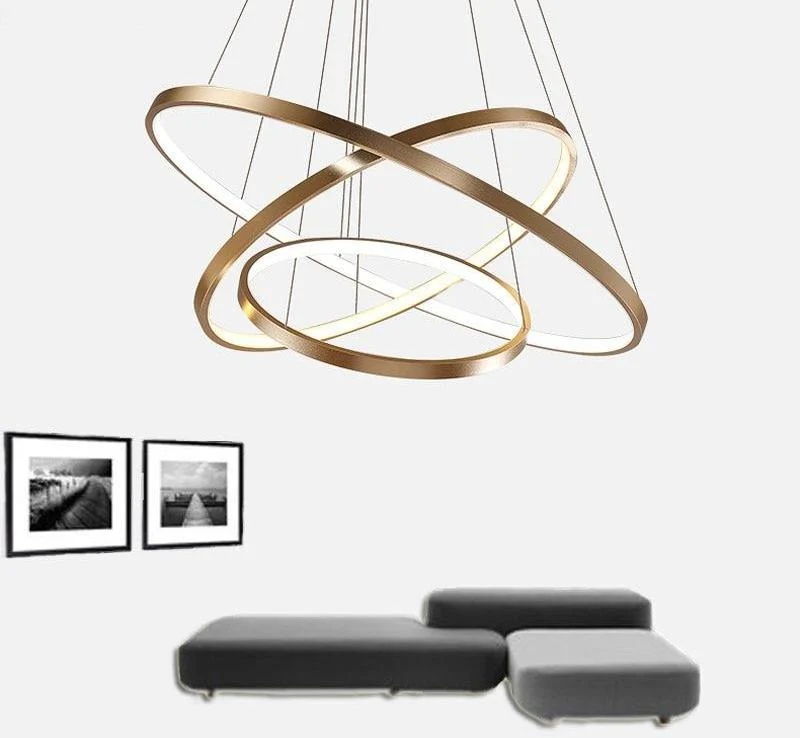 Indoor Modern Circular Ring Chandelier with Aluminum and Acrylic Frame