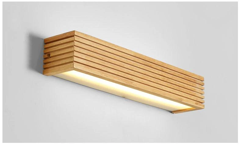 Statuto Modern Nordic Wooden Wall Lamp, 18 Inch LED Light