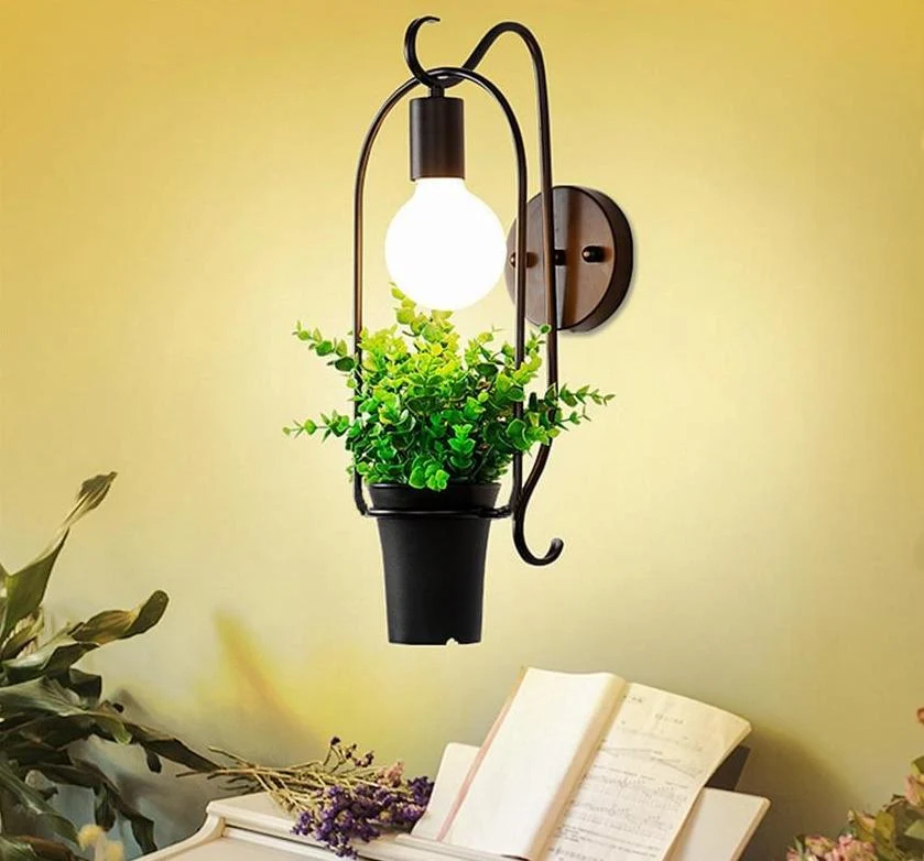 Brielle Modern Nordic Planter Wall Lamp in Painted Iron