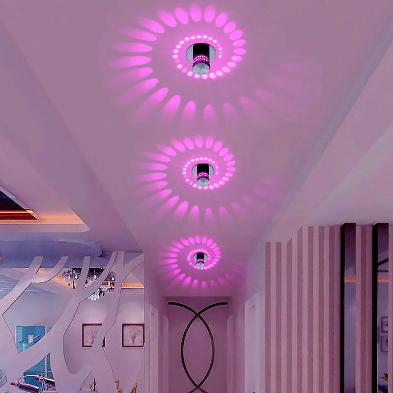 Modern Swirl LED Ceiling Light in Aluminum for Hallways and Bedrooms