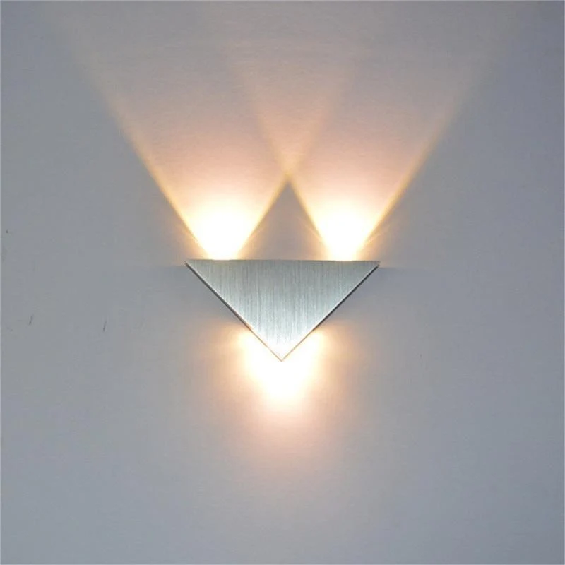 Modern LED Triangle Wall Lamp Made from Aluminum Iron and Crystal