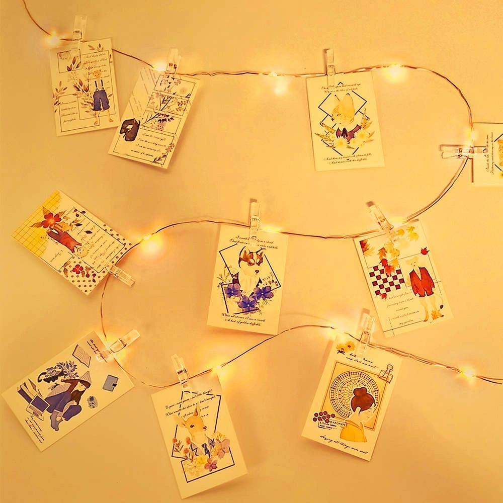 LED-lyssnor med fotoclips i varm hvid