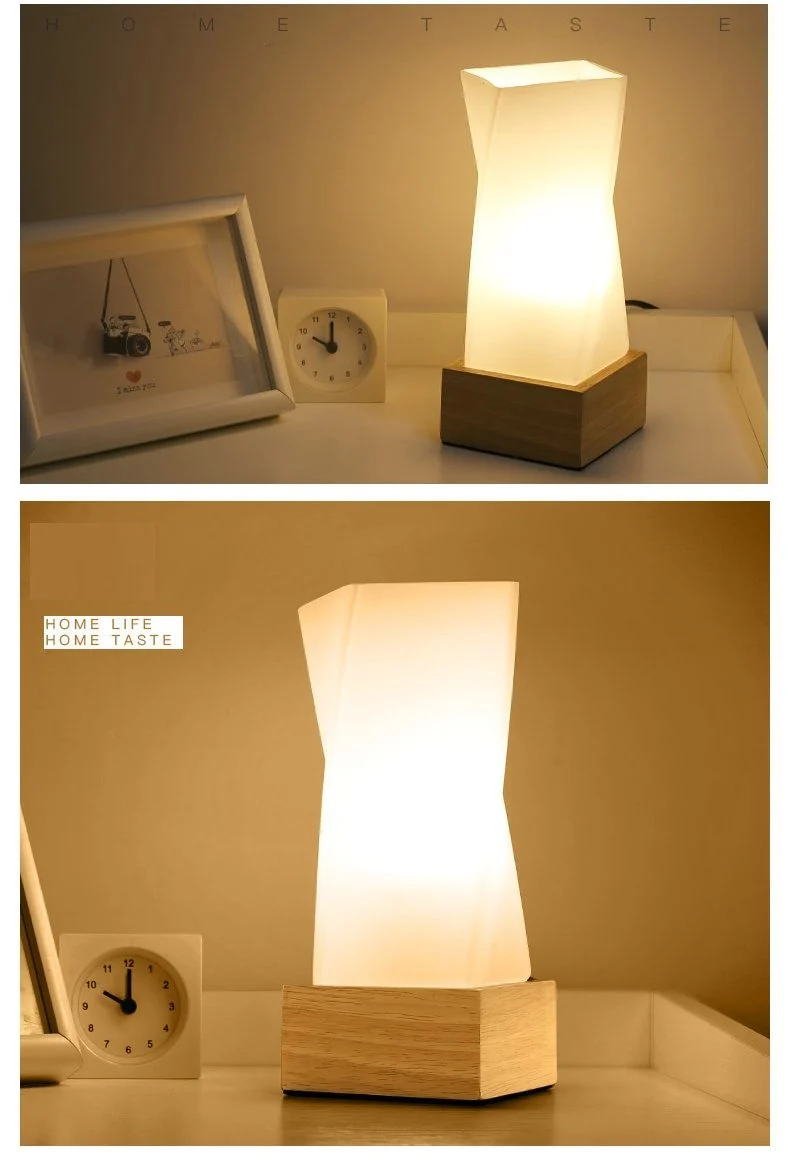 Lull moderne twist bureaulamp in hout, glas en keramiek