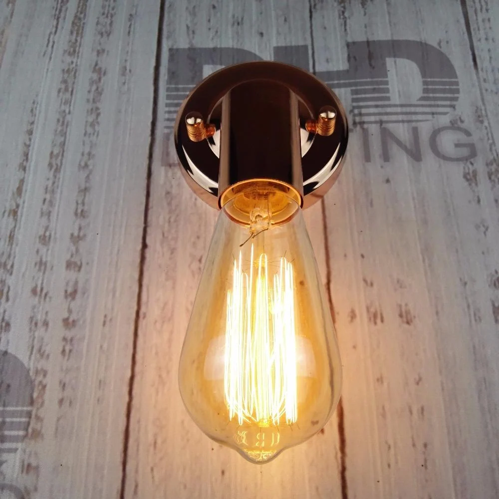 Joplin Retro Industrial Wall Lamp in Iron and Acrylic with Edison Bulb